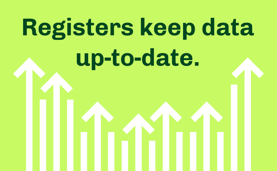 Registers keep data up-to-date.